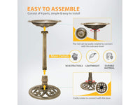 Thumbnail for Outdoor Traditional Resin Garden Bird Bath-Copper
