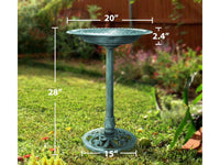 Thumbnail for Outdoor Traditional Resin Garden Bird Bath-Green