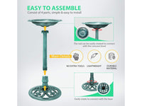 Thumbnail for Outdoor Traditional Resin Garden Bird Bath-Green