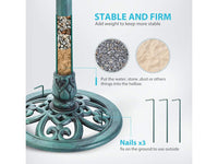 Thumbnail for Outdoor Traditional Resin Garden Bird Bath-Green