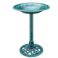 Thumbnail for Outdoor Traditional Resin Garden Bird Bath-Green