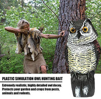 Thumbnail for Owl Bird Scarer Bird Horned Owl With Rotating Head-Vertical Great Owl Garden Decor