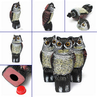 Thumbnail for Owl Bird Scarer Bird Horned Owl With Rotating Head-Vertical Great Owl Garden Decor - The Shopsite