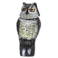 Thumbnail for Owl Bird Scarer Bird Horned Owl With Rotating Head-Vertical Great Owl Garden Decor - The Shopsite