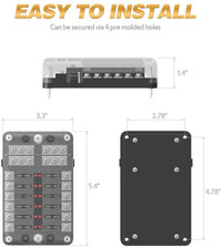 Thumbnail for 12 Circuit Negative Bus Blade Fuse Block - The Shopsite