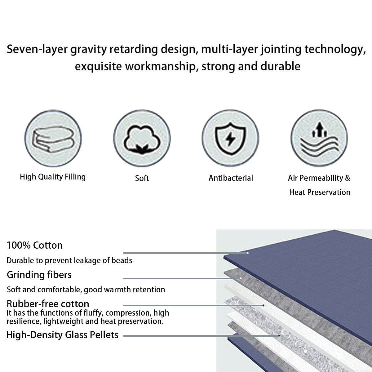 Weighted Blanket 9KG for Bed Blanket Deep Sleep Relax