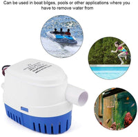 Thumbnail for Automatic Bilge Pump 1100Gph 12V Marine Automatic Submersible Bilge - The Shopsite