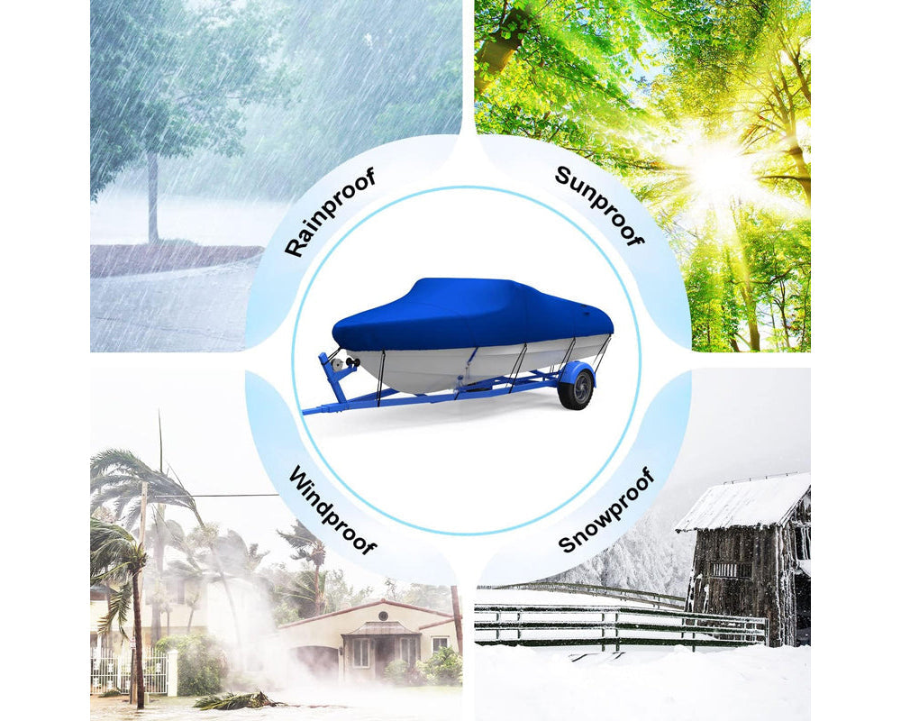 Boat Cover Heavy Duty  Trailerable Boat Cover 11Ft to 13FT Blue