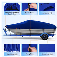 Thumbnail for Boat Cover Trailerable  Heavy Duty Boat Cover Blue 16Ft to 18FT