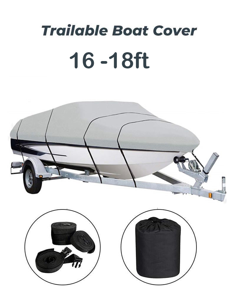 Boat Cover Trailerable  Heavy Duty Boat Cover Silver 16Ft to 18FT