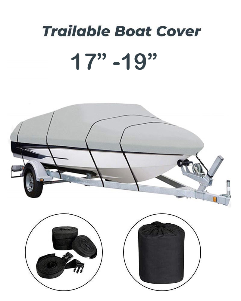 Boat Cover Trailerable Heavy Duty Boat Cover Silver 17Ft to 19FT