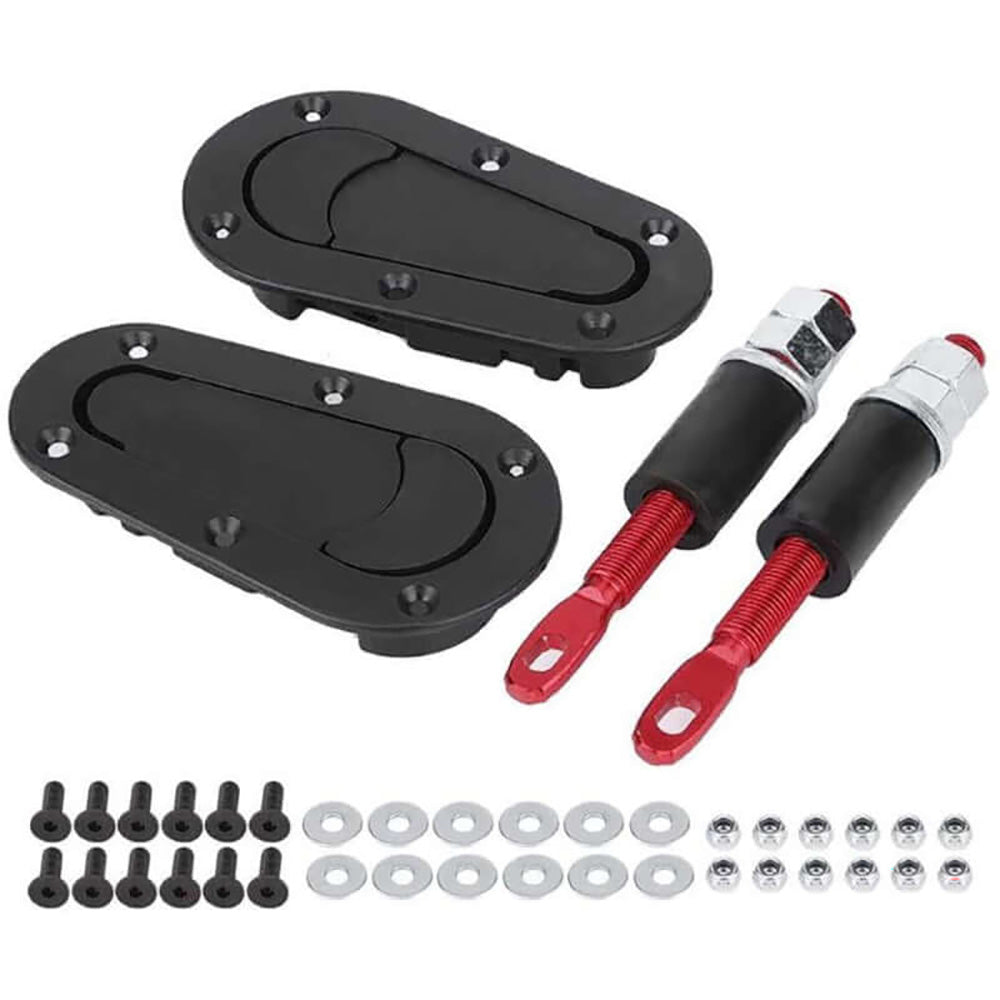 Carbon fibre bonnet pins hood lock black finish