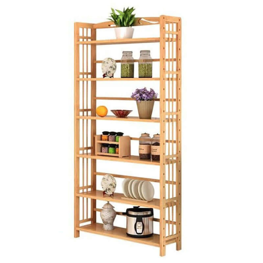 Bookcase side angle showing slim design