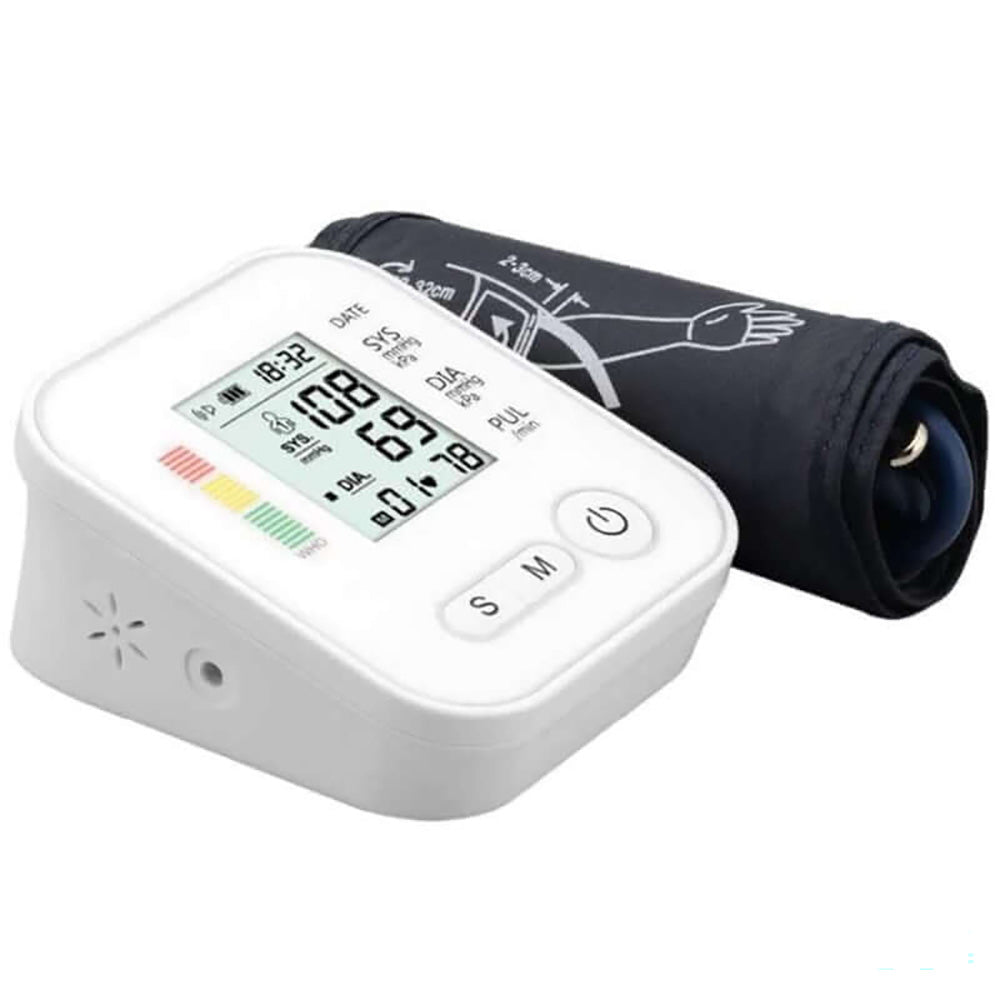 Side view of digital blood pressure monitor