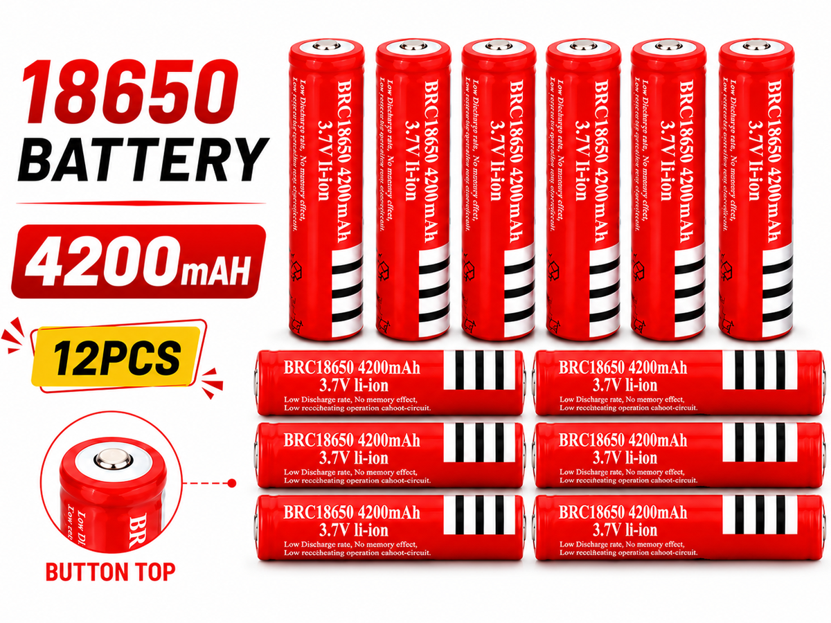 18650 Rechargeable Battery 12Pcs