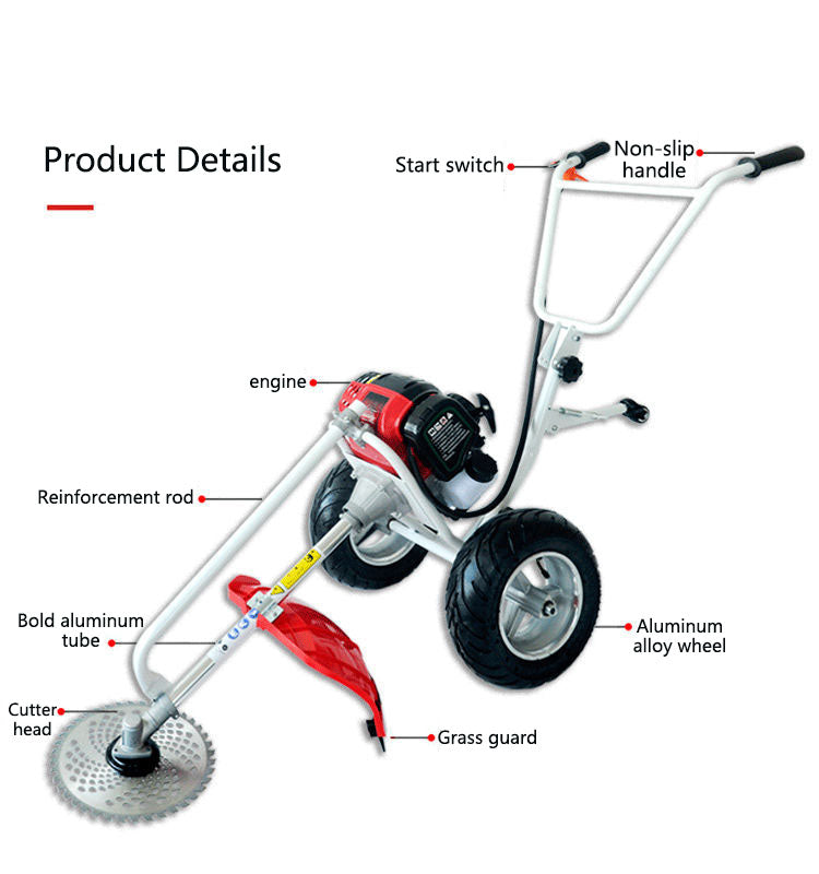 push lawn mower with wheels