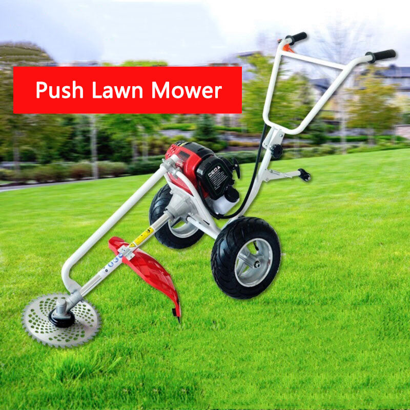 push lawn mower with wheels