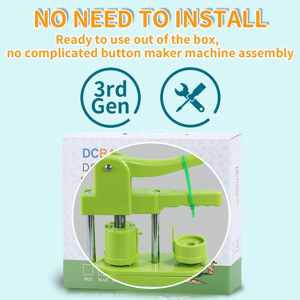 Button maker machine with screw wrench accessory