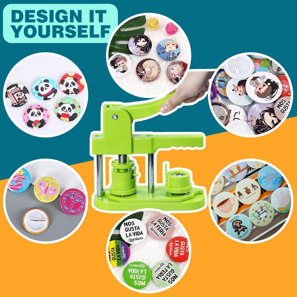 Button maker machine with included circle cutter