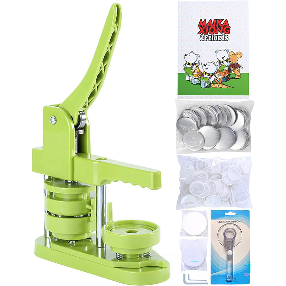 Button maker machine with badge parts kit