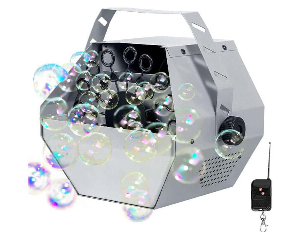 Bubble machine remote control with manual operation