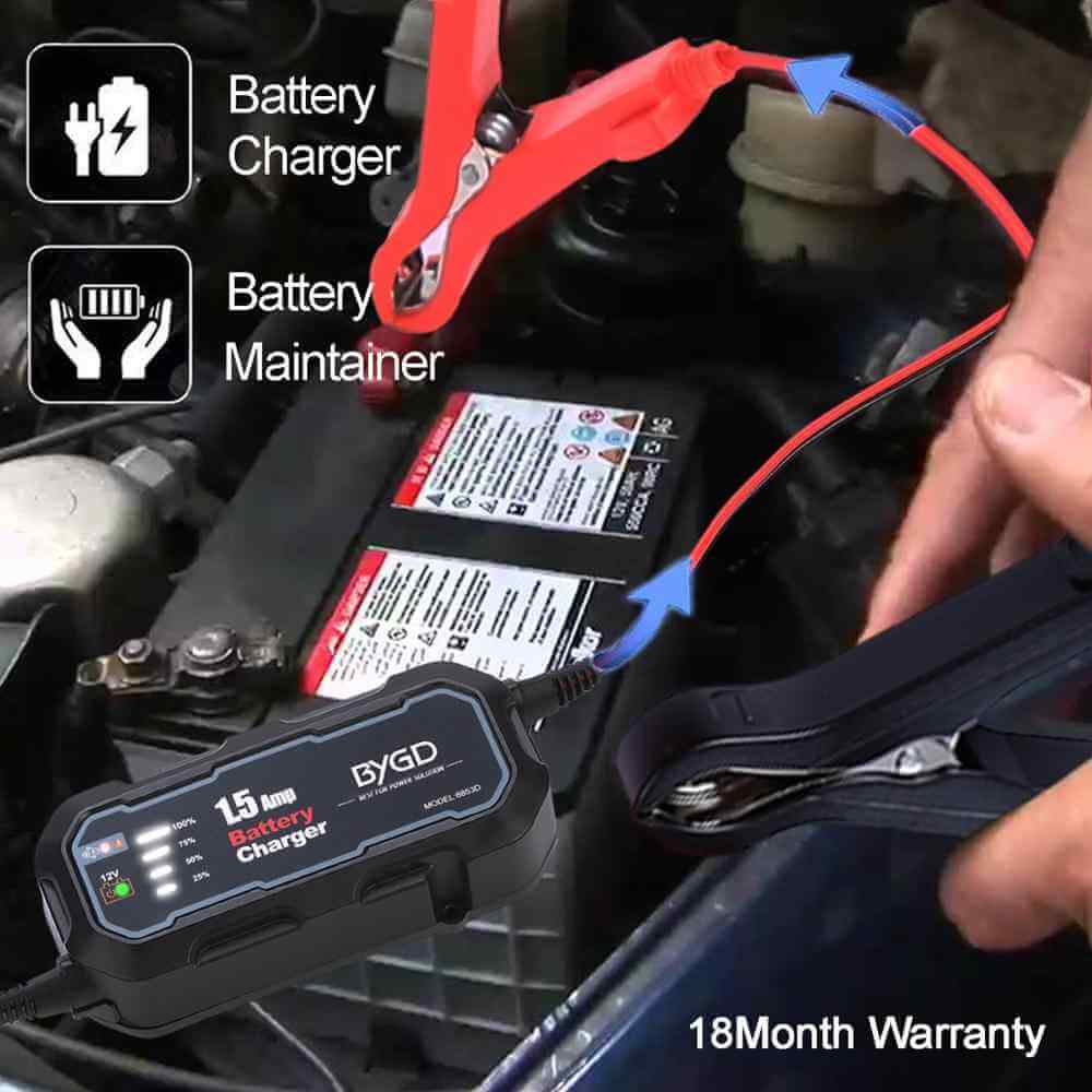 Car Battery Charger 12V 1500mA Smart Battery Charger - The Shopsite