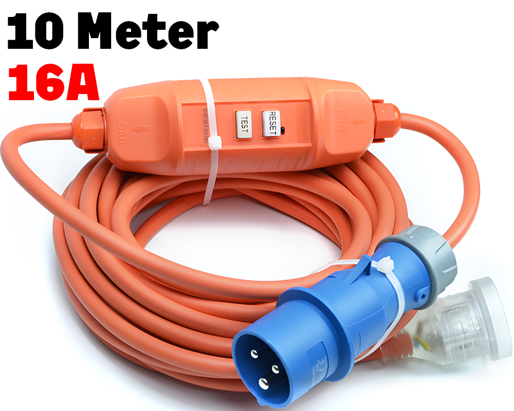 Caravan Lead Camping Lead 16A to 10A RCD Lead Cable 10M