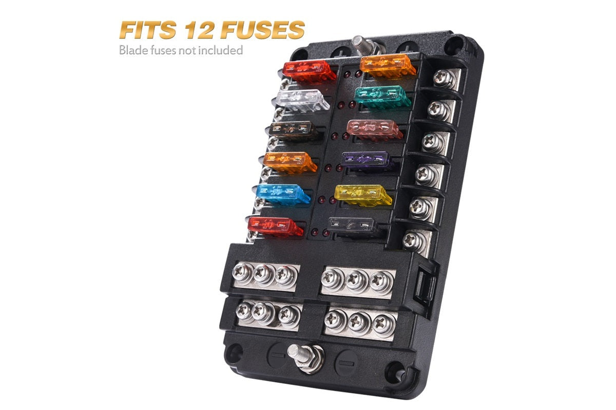 Fuse block showing LED indicator light