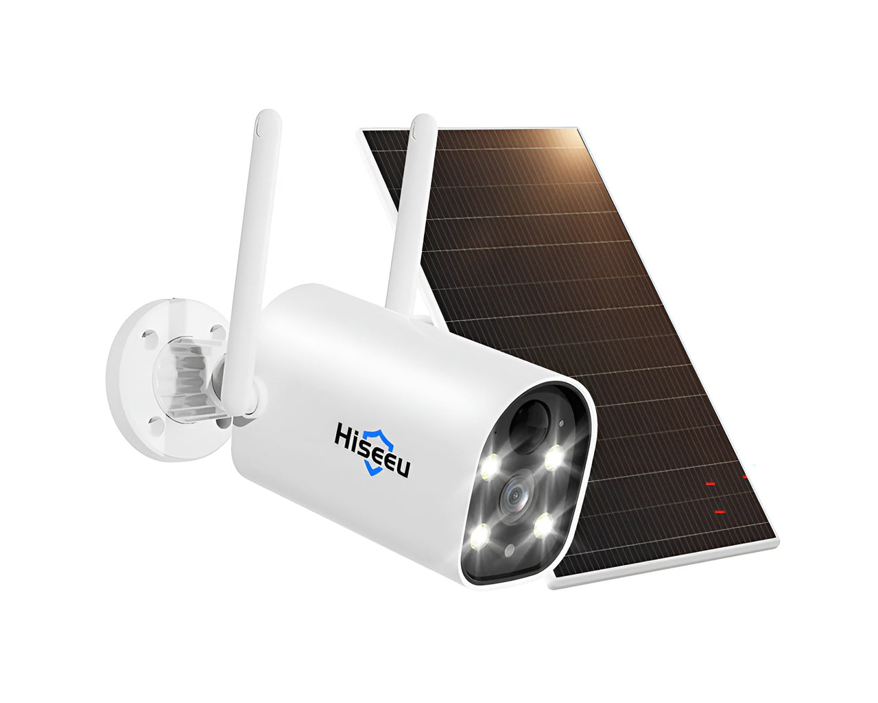 Hiseeu spotlight security camera with solar panel