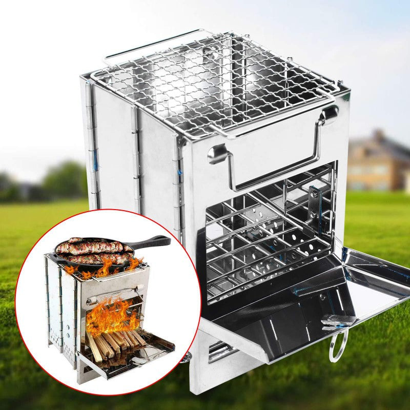 Camping Stove Camp Wood BBQ Grill