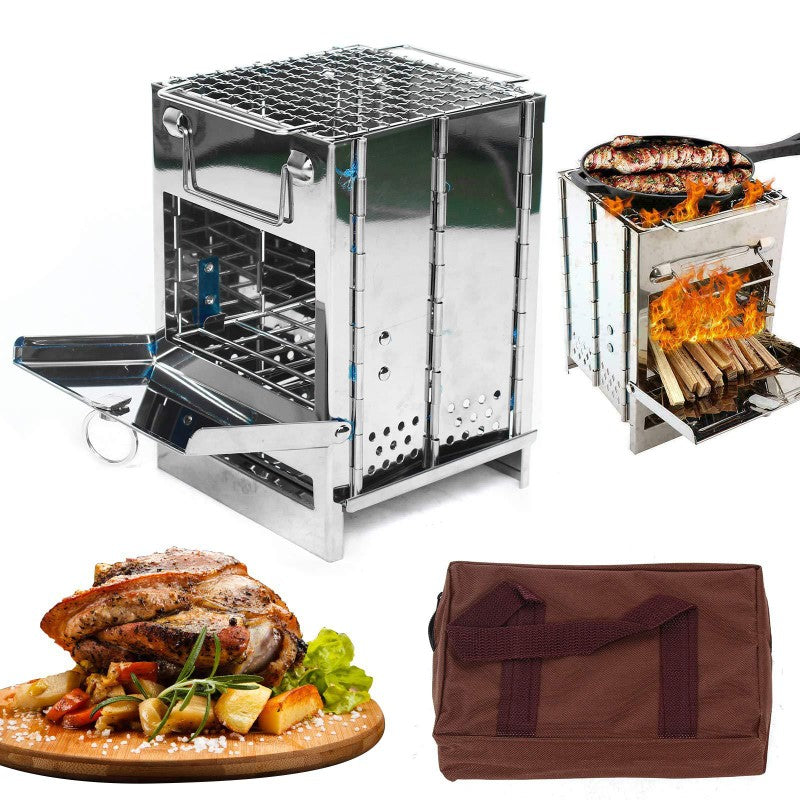 Camping Stove Camp Wood BBQ Grill