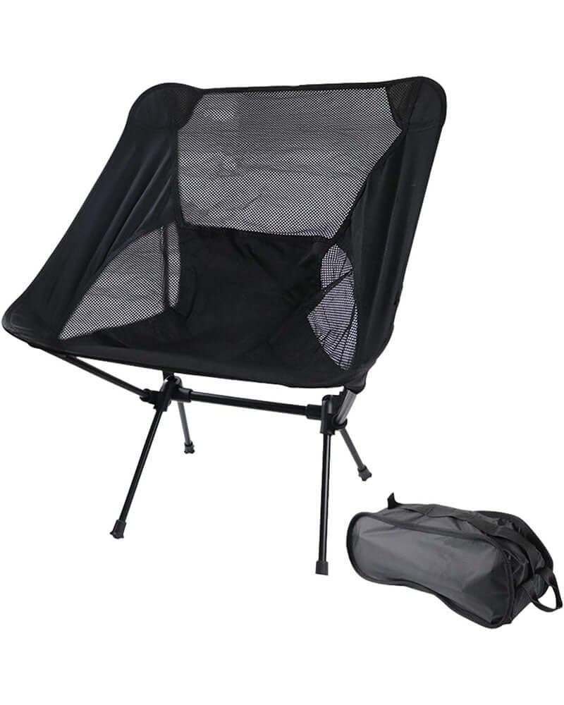 Camping chair setup in park