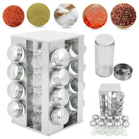 Thumbnail for Spice Rack Stand Carousel Rotating Spice Rack Stand Glass 16 Jars