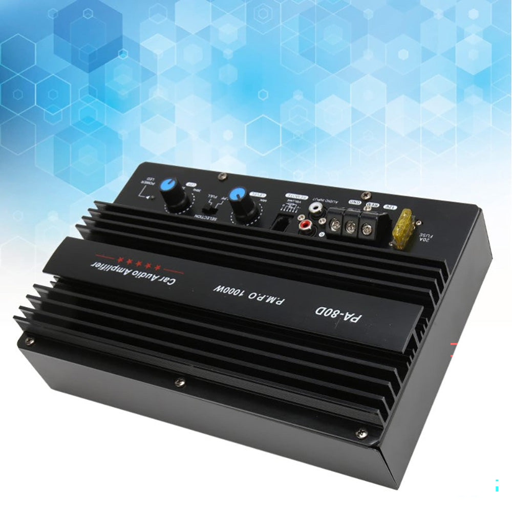Car amplifier installed in car boot