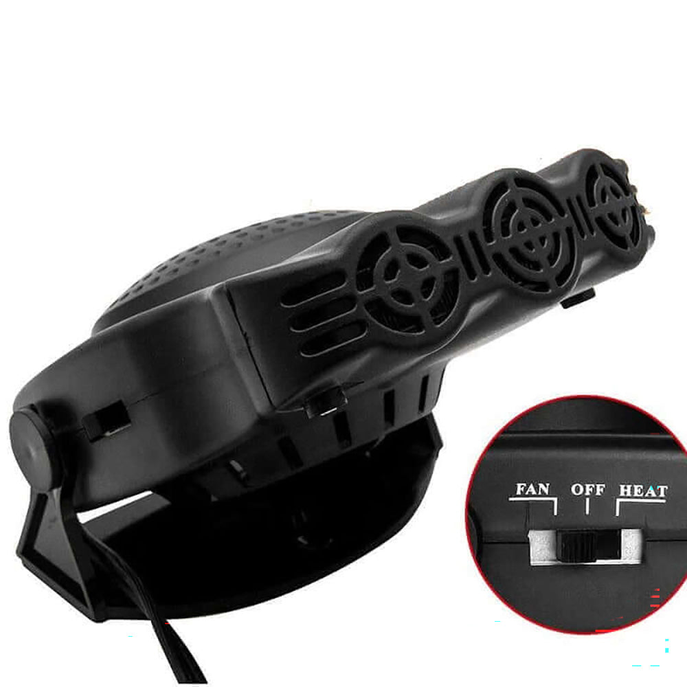 Car heater showing control switch