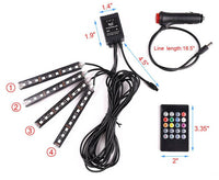 Thumbnail for Car Led Lights Car Led Strip Lights 4Pcs Car Rgb Led Drl Strip Light Car Auto Remote Control Interior