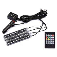 Thumbnail for Car Led Lights Car Led Strip Lights 4Pcs Car Rgb Led Drl Strip Light Car Auto Remote Control Interior