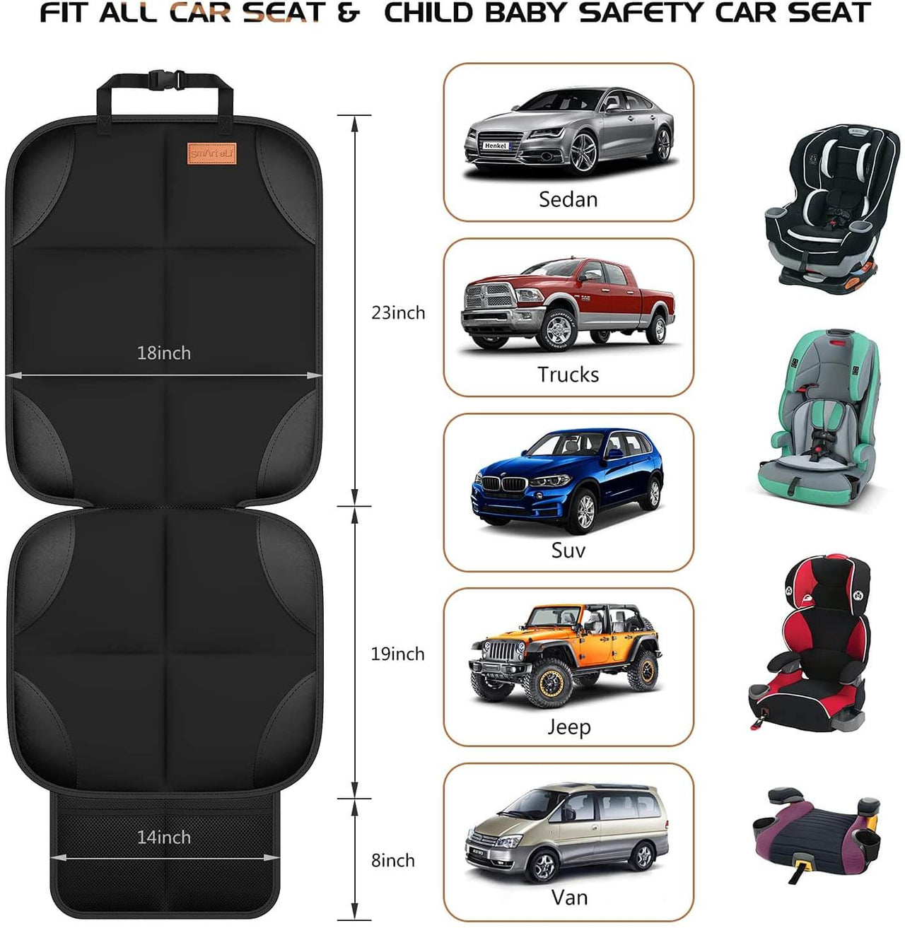 Car Seat Covers non-slip mesh pockets
