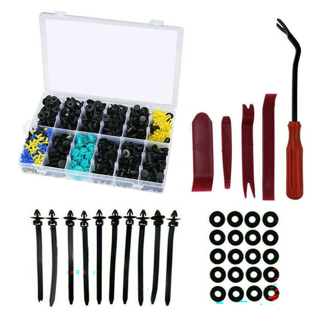 Car trim clips kit contents displayed