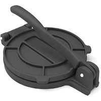 Thumbnail for Black cast iron tortilla press on wooden table
