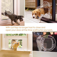Thumbnail for 4 Ways Round Lockable Cat Door Dog Flap Cat Door