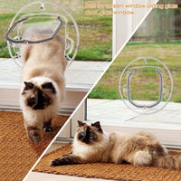 Thumbnail for 4 Ways Round Lockable Cat Door Dog Flap Cat Door