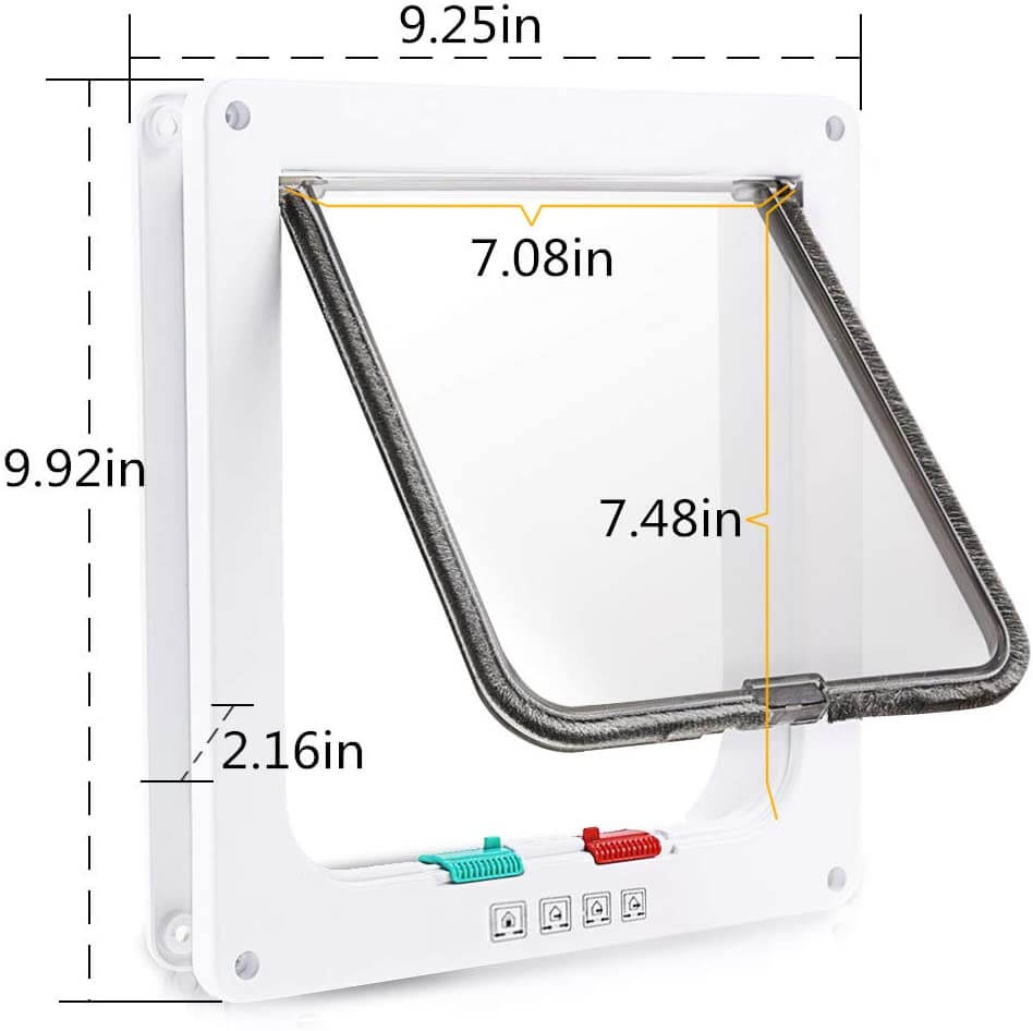 Cat Door Waterproof 4-Way to Lock - The Shopsite