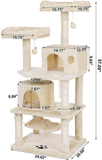 Thumbnail for Cat Tree 150CM with Scratching Posts Hammock - The Shopsite