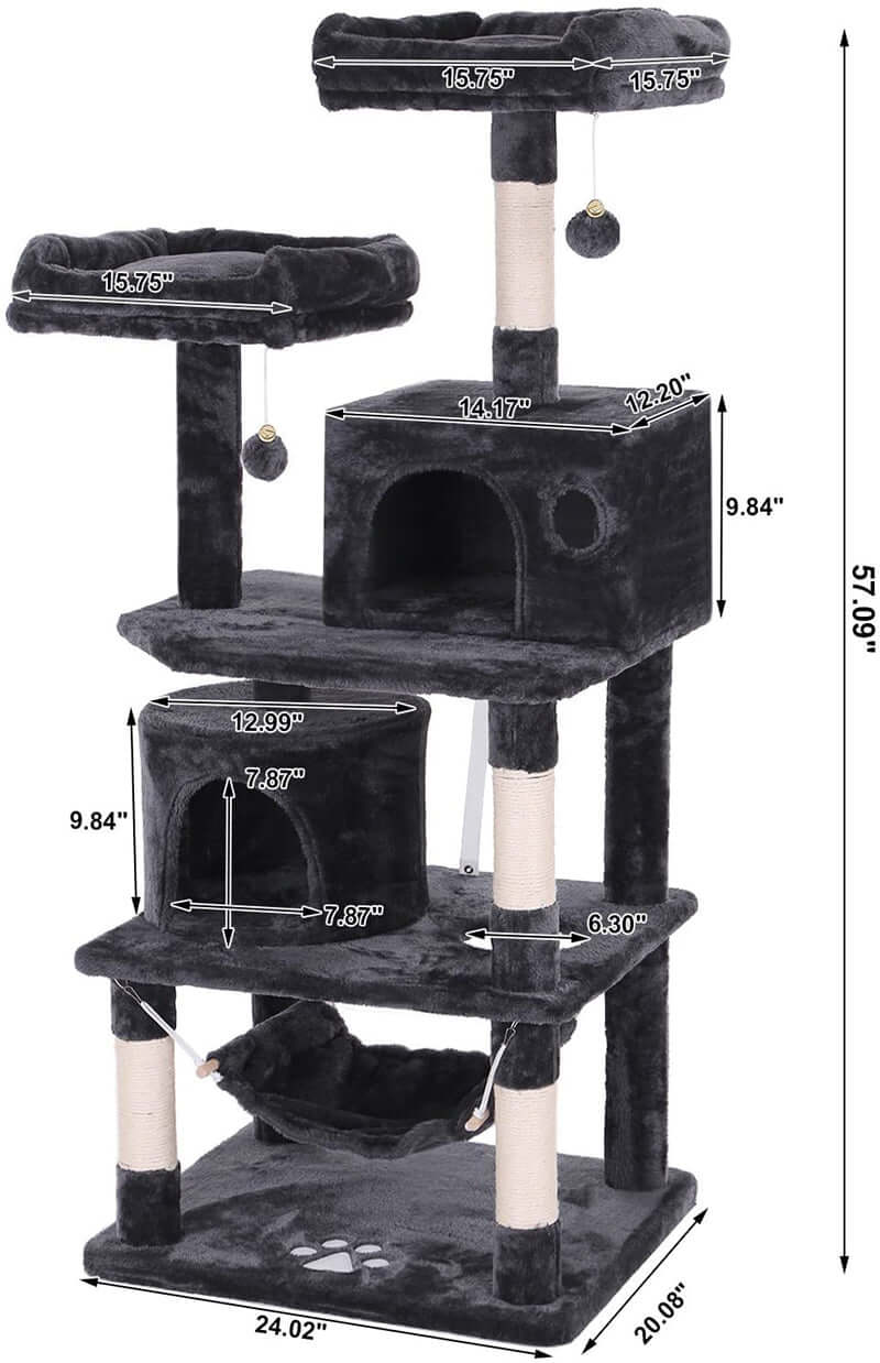 Cat Tree House with Scratching Posts Hammock - The Shopsite