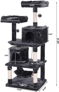 Thumbnail for Cat Tree House with Scratching Posts Hammock