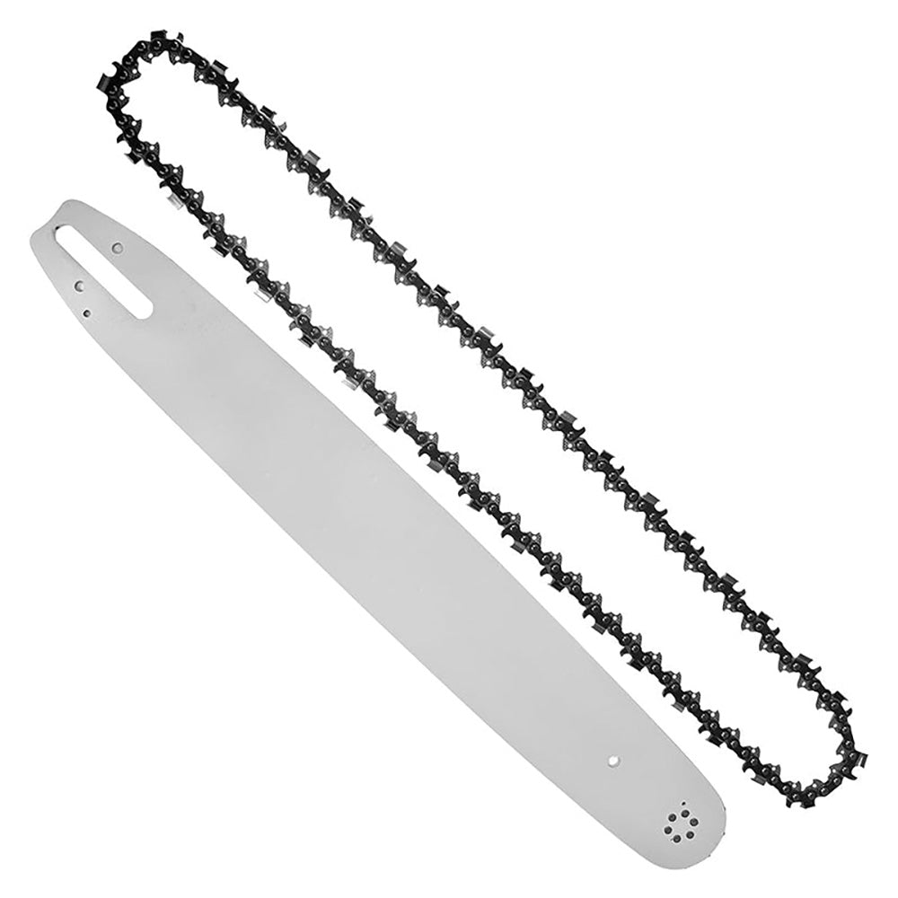 Chainsaw bar and chain in packaging