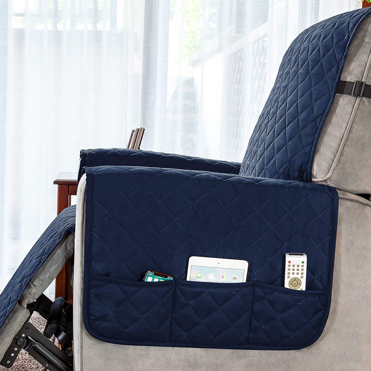 Slipcover protecting sofa from spills and stains