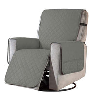 Thumbnail for Recliner chair cover fitted on small sofa light gray