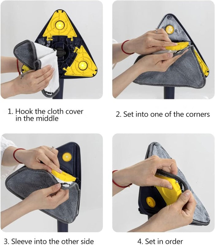 Cleaning Mop Rotatable Adjustable Triangle Floor Cleaning Mop